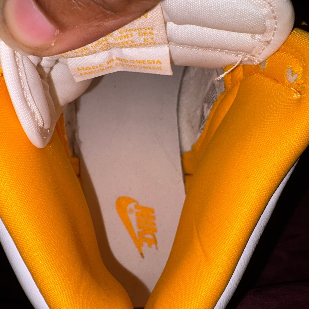 Nike Men's Yellow and White High-Top Sneakers - Picture 5 of 5